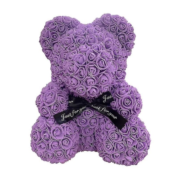 25cm/40cm Teddy Rose Bear Konstgjord Blomster Rose Of Bear Jul Purple 25cm