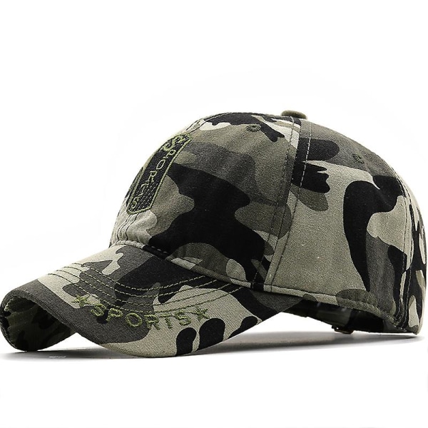 Army Camouflage Baseball Cap Herr Broderade Sport Kepsar Utomhussport Taktisk Pappa Hatt Casual Jakt Hattar camouflage 56-60cm Adjustable