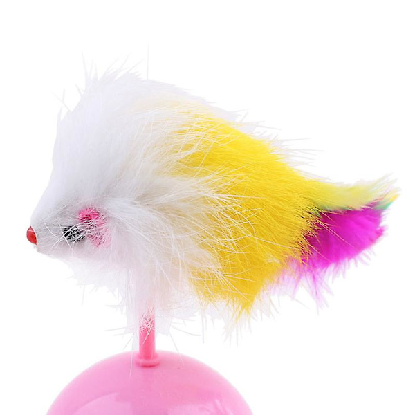 1st Fjädermus Kattleksak Tumbler Kattleksaker Boll Kattunge Musleksaker Interaktiva färgglada fjäderleksaker för husdjur för katter Diameter 5 cm Feather