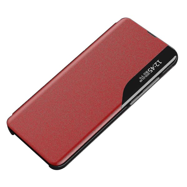 For Honor 90 Lite 5g/x50i 5g View Window Phone case Pu Läder Stötsäkert Stand Cover Red