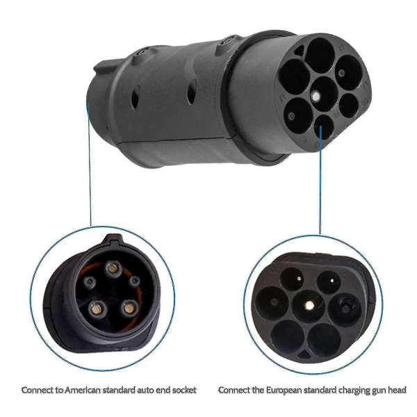 Adapter IEC 62196 2 till J1772 typ 1 elektrisk laddning fordonsladdare ena sidan kontakt Charing S Sl null none