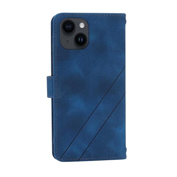 Case med präglat linje för iPhone 15 Blue