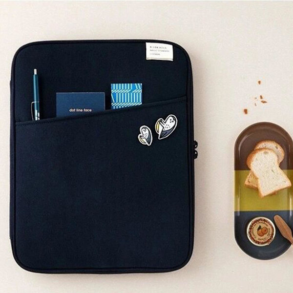 Tablettväska Bärväska Case ärm Skyddande foderväska Fodral för Macbook Ipad Notebook Dark Blue 11 Inches