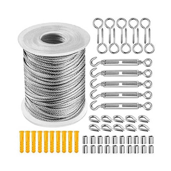30m stål Pvc-belagd flexibel vajer Mjuk kabel Transparent rostfritt stål Klädlina diameter As Shown none