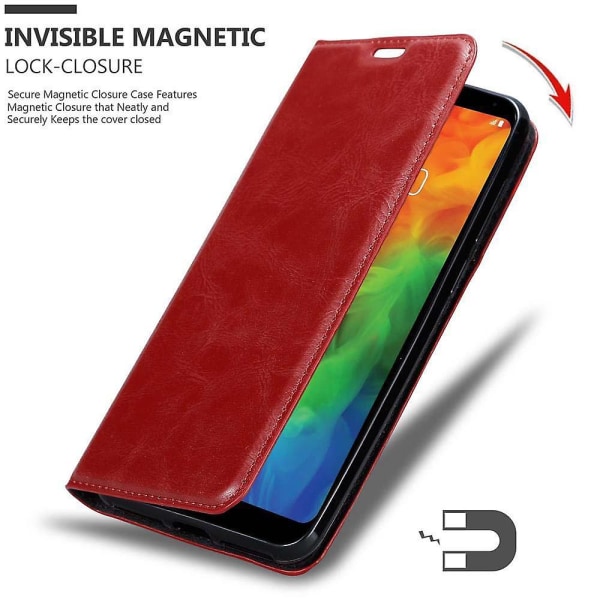 LG Q7 / Q7a / Q7+ Cover Case - med stativfunktion och kortplats APPLE RED Q7 / Q7a / Q7+
