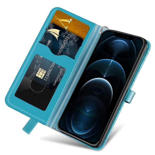 Case med reliefmönster för iPhone 15 Plus Blue