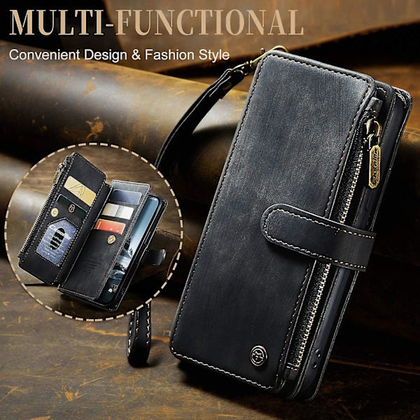 Multifunktionellt case för iPhone 15 Pro Max Black