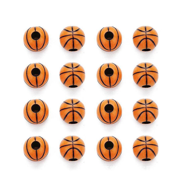 100 Sports Beaded Basket Beads Plast Spacer Beads 12mm Sports Beads null none