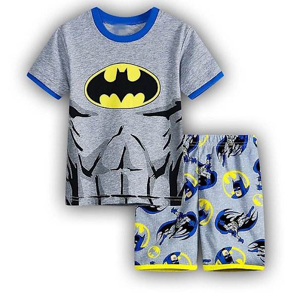 Barn Marvel Dc Superhjältekläder Sommar Kortärmad T-shirt Shorts Pyjamas Set Sovkläder Batman A 3-4 Years