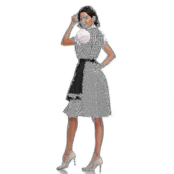 Högkvalitativ traditionell tysk pläd Dirndl-klänning Oktoberfest kostymoutfit för vuxna kvinnor Halloween Cosplay Fancy Party 2XL Style4