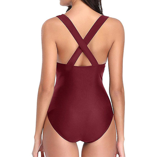 Tempt Me Women One Piece Plunge V-hals Monokini Sexig Hollow Out Baddräkter Baddräkt red L