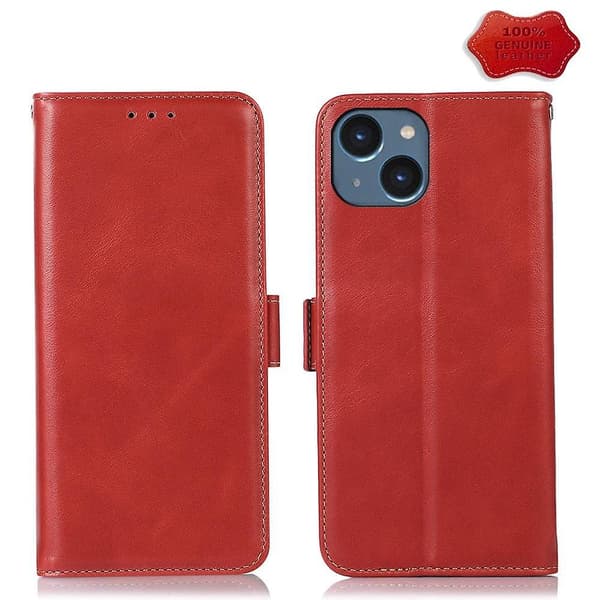 Crazy Horse Case för iPhone 15 Red