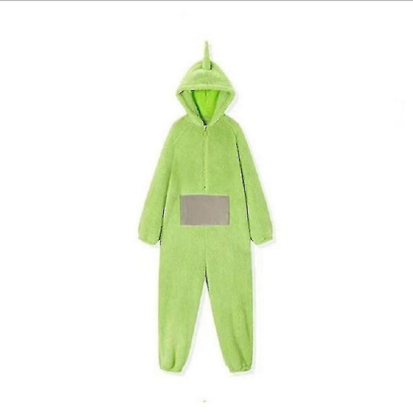 Hem 4 färger Teletubbies Cosplay för vuxna Rolig Tinky Winky Anime Dipsy Laa-laa Po Mjuk långärmad bit Pyjamas Kostym-utmärkt green S