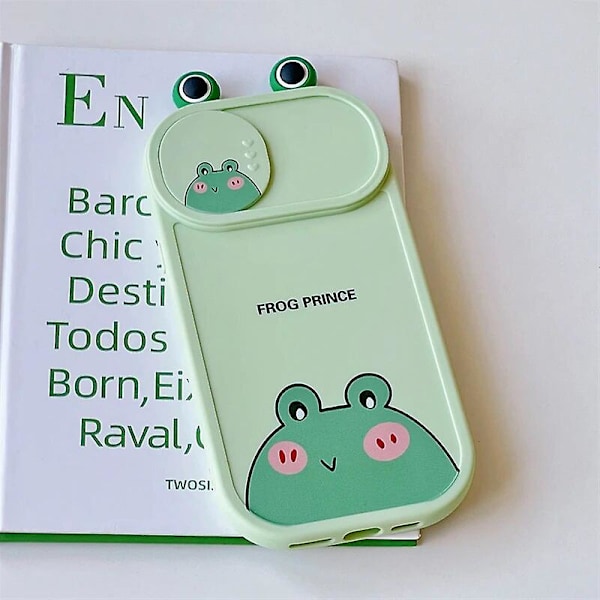 Cartoon 3d Ear Bear Cat Frog Söt Slide Lins Protection Case För Iphone 14 12 13 11 Pro Xs Max X Xr Push Pull Bumper Mjukt cover Cat For iphone 13Pro