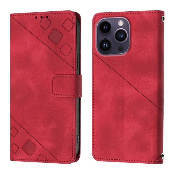 Hudkänsla PU- case för iPhone 15 Pro Red