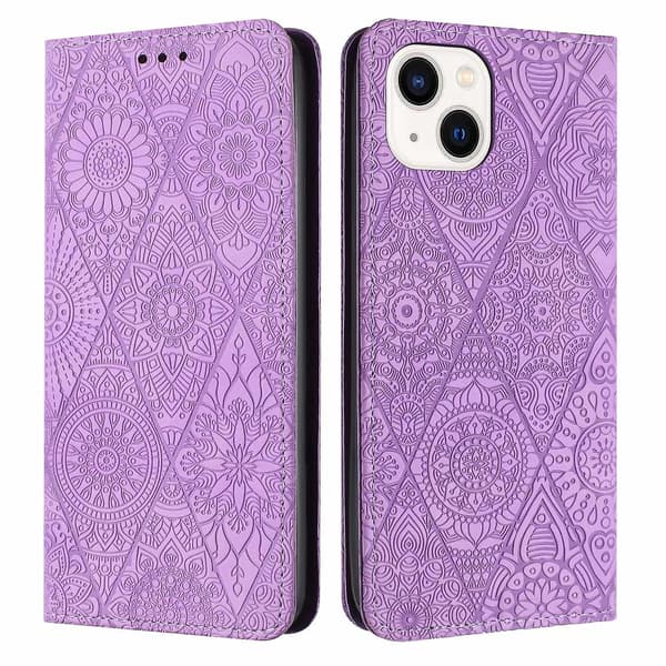 Etniskt präglat case för iPhone 15 Purple