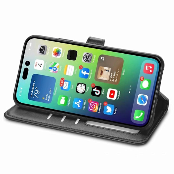 Enfärgat case med spänne för iPhone 15 Black