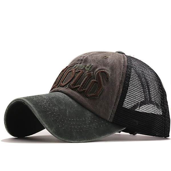 Fiske Broderi Cap Herr Snapback Mesh Kepsar Dam Hattar För Herr Casquette Bone Casual Justerbar Solhatt Trucker 01 55-61CM Adjustable