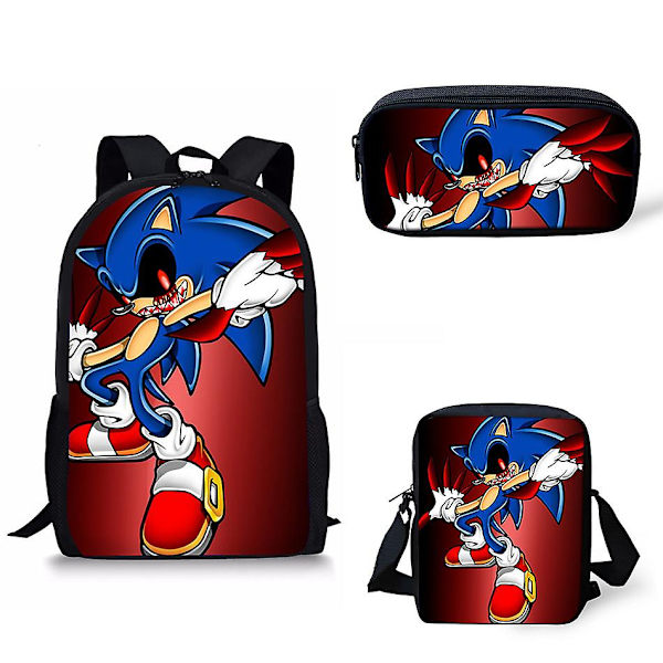 Sonic The Hedgehog tredelad studentryggsäck Style.R