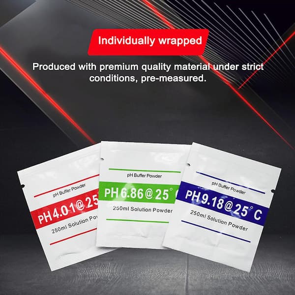 Ph Meter Kalibreringspunkt 3 Typ Ph Buffer Pulver Set Mät Kalibreringslösning Pulver För Ph Test Mätare null none