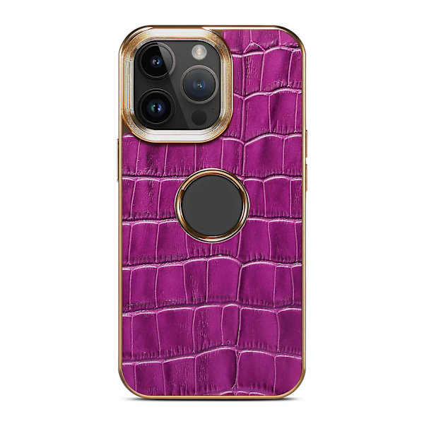 Denior Crocodile Texture PU case för iPhone 15 Purple
