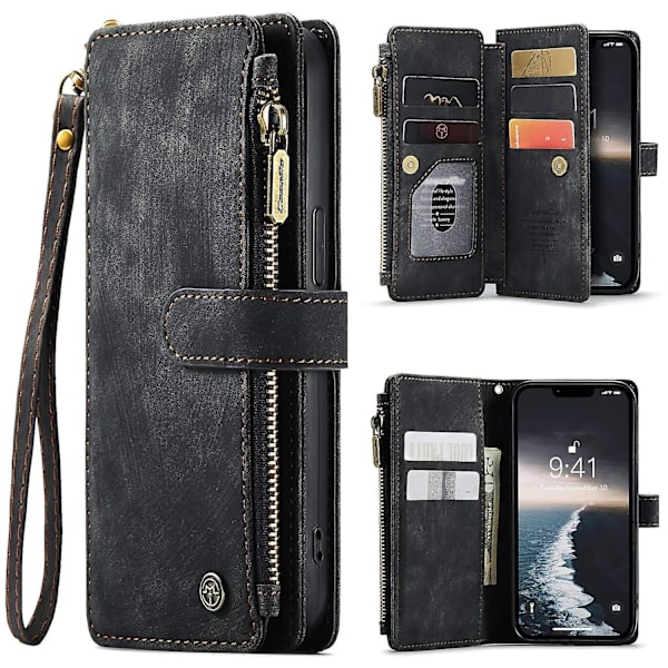 Multifunktionellt case för iPhone 15 Plus Black