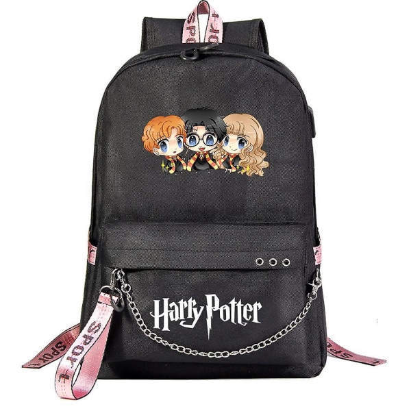 Harry Potter Ryggsäck för tonåringar - Mode skolväska, tecknad design med hög kapacitet - Reseryggsäck för pojkar och flickor, Casual Mochila 1 none