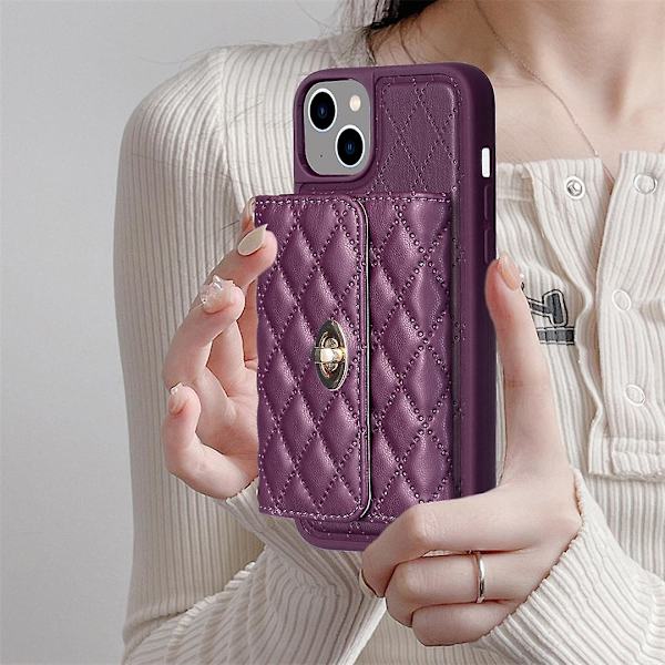 Plånbok Case För iPhone 15 Plus Dark purple