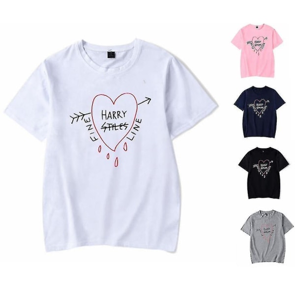 Harry Styles Fine Line Printed T-shirt Damer Herr Casual Kortärmade Tshirts Pink XXXL