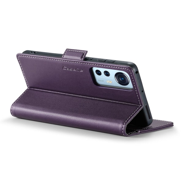 Caseme 023-serien för Xiaomi 12 5g / 12x 5g / 12s 5g Pu- cover Rfid-blockerande phone case Purple