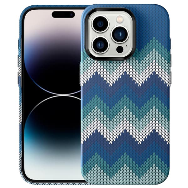 Textile Texture Matt Case för iPhone 15 Pro Blue