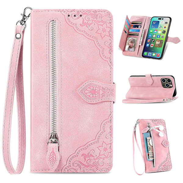 Case För Iphone 13/13 Pro Wallet Telefon Case För Iphone 13 Mini Zipper Wallet Flip Case För Iphone 13 Pro Max Brown 13 Pro Max
