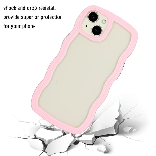 Wave TPU Clear PC- case för iPhone 15 Pink
