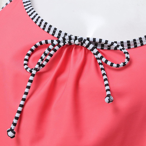 Baddräkt Kvinnor Hög midja Baddräkter Kvinnor Konservativt print Strappy Back Set Tvådelade Baddräkter Baddräkter Baddräkter Red M