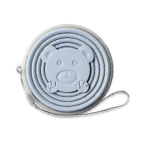 Hopfällbar resekopp, silikonvikbara vattenkoppar med lock, återanvändbara teleskopiska dricksmuggar för picknickcamping Light Blue