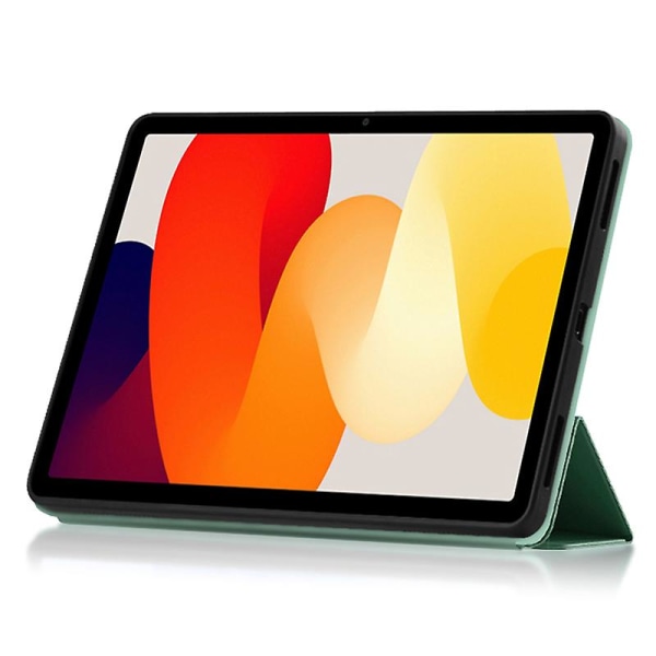 Trifold Stand Case för Xiaomi Redmi Pad Se, reptåligt Pu-läder skyddande cover Green