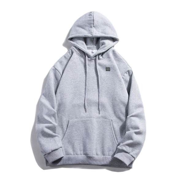 Vinter Herr och Dam USB Uppvärmda Luvtröjor Bomull Dragkedja Ficka Ull Tjock Lovers Höst/vinter Uppvärmning Casual Luvtröjor Gray 4XL