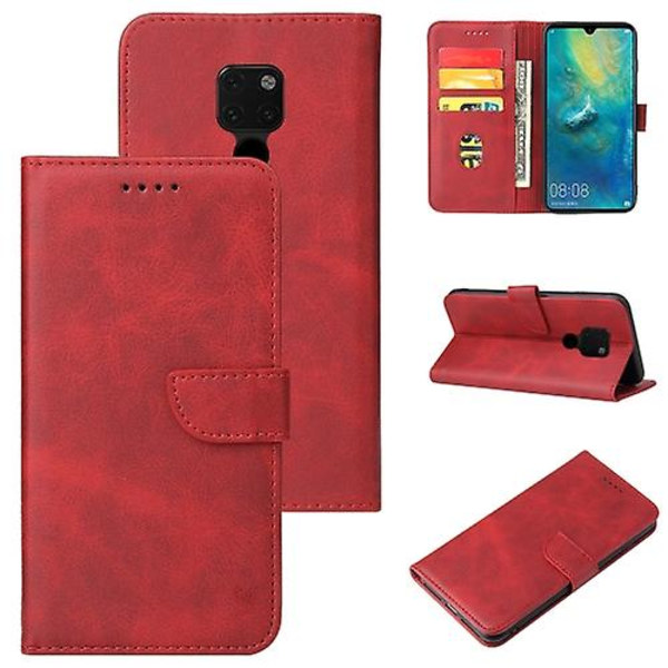 För Huawei Mate 20 Calf Texture Spänne Horizontal Flip Läder Phone case Red