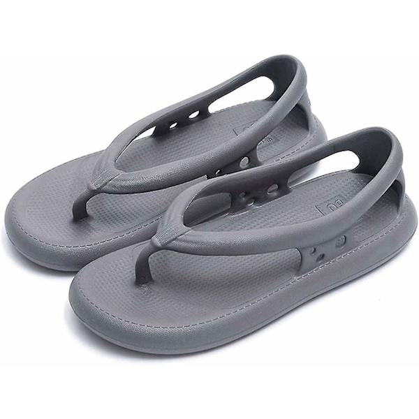 Bästsäljare- Bazuo Sandaler, Unisex Comfort Walking Flip Flops Bazuo Slides, Eva Tjock Bottom Bazuo Tofflor Grey 40-41