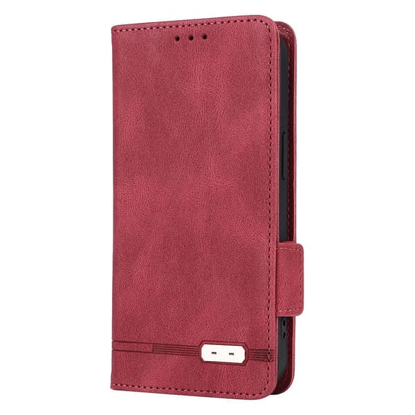 Phone case i läder för iPhone 15 Red