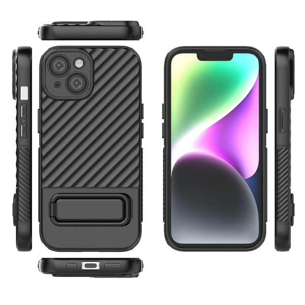 Wavy Texture TPU- case för iPhone 15 Black
