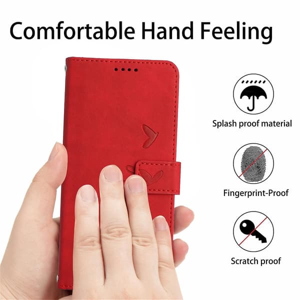 PU phone case för iPhone 15 Pro Max Red