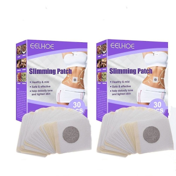 30-90 st Eelhoe Bantning Kroppsformande Patch stramar Lata människors tunna magarmar Bantning Navel Sticker 100% Naturlig 60pcs