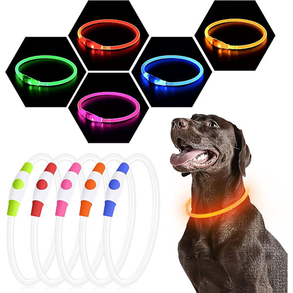 USB uppladdningsbart led-halsband Upplyst säkerhetsarmband Glödande halsband Glow In The Dark Super Bright null none