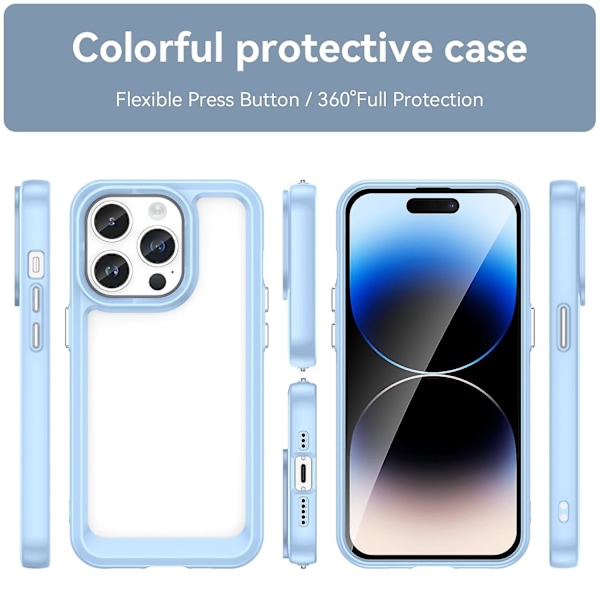 Akryl + TPU phone case för iPhone 15 Pro Blue