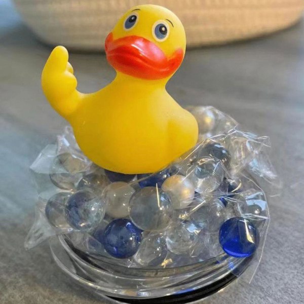 The Finger Duck Badleksaker Söt Float Badkar Anka Bil Gummi Anka Bil Prydnader Anka Bil Instrumentbräda Dekorationer Födelsedagsfest Jul V null none