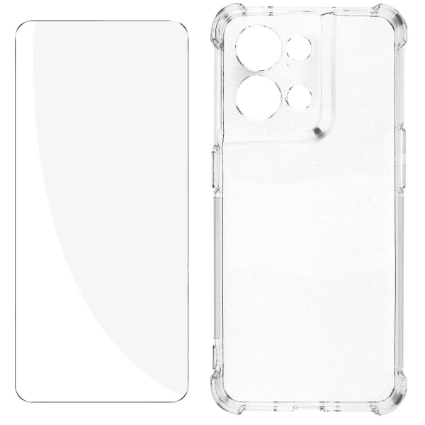 Oppo Reno 8 5g skyddspaket förstärkt case + härdat glas Transparent Xxf null none