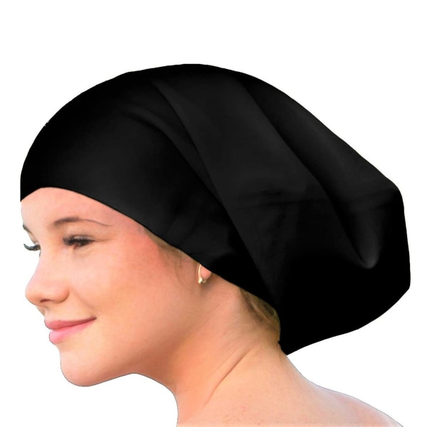 Badmössor Extra stor silikon cap Hög elasticitet Simmössa Unisex cap med cover för långa hårflätor S China