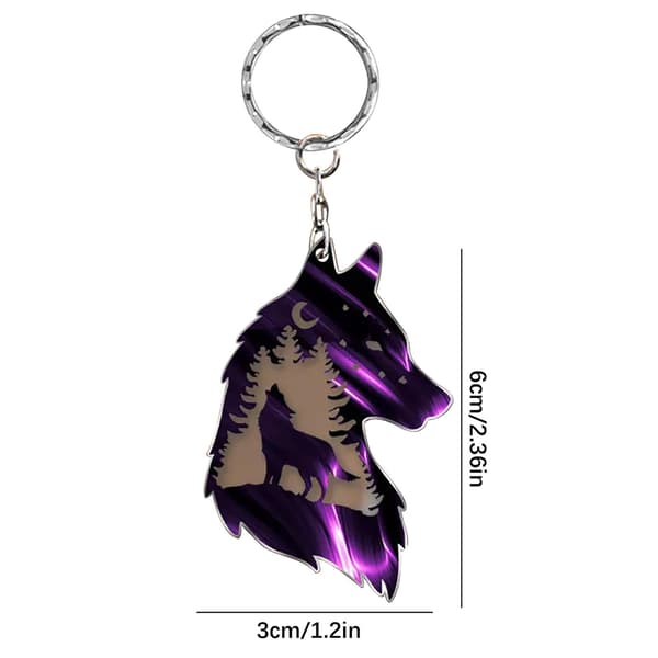 Wolf Key Chain, Plateau Wolf Decoration, Wolf Key Chain Gift Violet