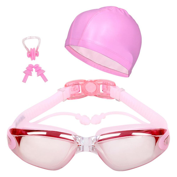 Unisex simglasögon anti-dimma UV-skydd Surfkeps Cap Nosklämma Set Vuxen Pink